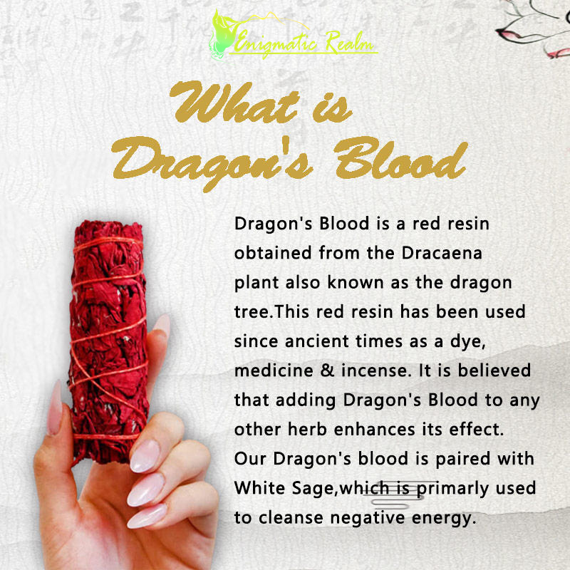 Buddha Stones Dragon's Blood Sage Smudge Stick for Home Negative Energy Cleansing Incense Healing Meditation Rituals Incense BS 1